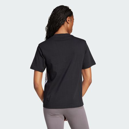 ADIDAS SPORTSWEAR T-shirt coton 3 bandes Essentials Black / White FEMME