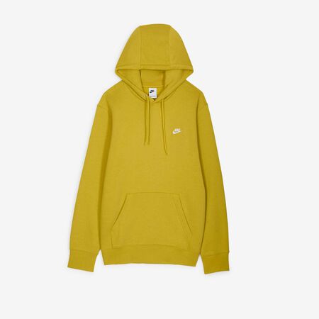 NIKE HOODIE CLUB SMALL LOGO YELLOW/WHITE MEN