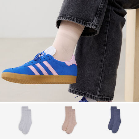 ADIDAS ORIGINALS CHAUSSETTES X3 CREW TRANSPARENT BEIGE/BLANC FEMME
