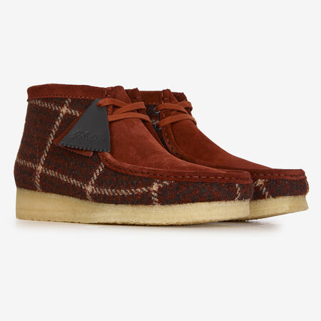 CLARKS WALLABEE BT HARRIS TWEED MARRON HOMME
