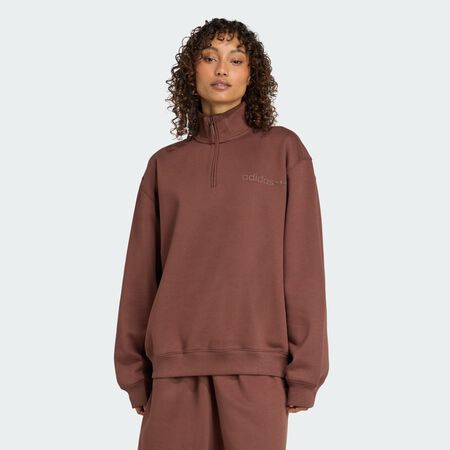 ADIDAS ORIGINALS Veste oversize quart de zip linéaire Essentials Auburn FEMME