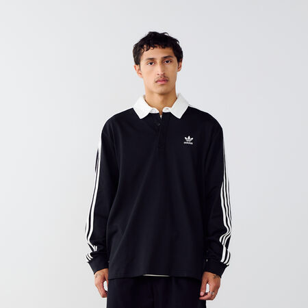 SWEAT POLO RUGBY : NOIR/BLANC