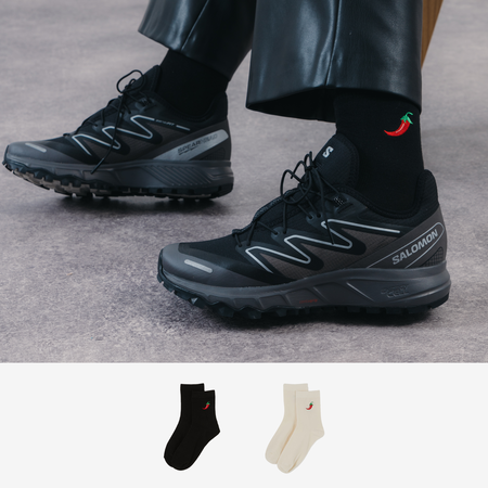 COURIR CHILLI MID CREW 2PK NOIR/BEIGE UNISEX