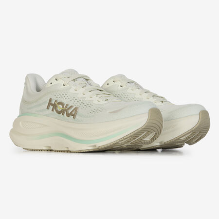 HOKA BONDI 9 BEIGE/GREEN WOMEN