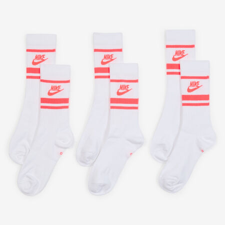 NIKE CHAUSSETTES X3 CREW STRIPE WHITE/PINK MEN