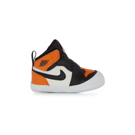 JORDAN AIR JORDAN 1 CRIB BOOTIE NOIR/ORANGE BÉBÉ