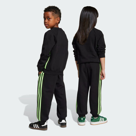 ADIDAS ORIGINALS Ensemble Crew Enfants Black / Signal Green CADET
