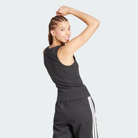 ADIDAS SPORTSWEAR Débardeur slim coton Essentials Linear Black / White FEMME