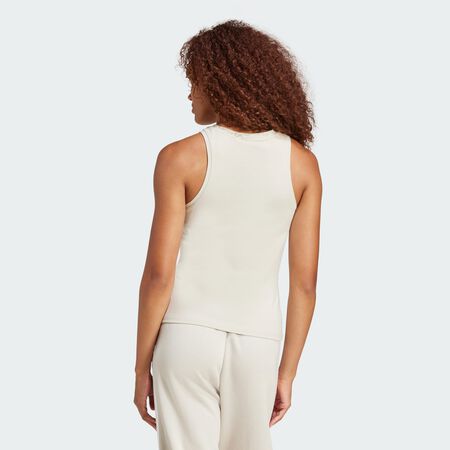 ADIDAS SPORTSWEAR Débardeur slim coton Essentials Linear Beige / White FEMME