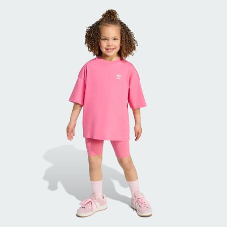 ADIDAS ORIGINALS Ensemble cyclisme short et t-shirt enfants Pink Fusion CADET
