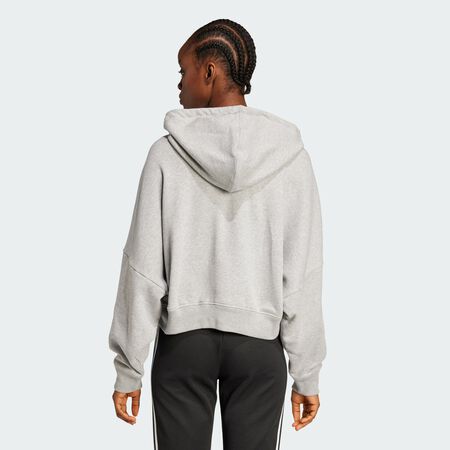 ADIDAS ORIGINALS Veste à capuche courte entièrement zippée French terry Essentials Medium Grey Heather FEMME