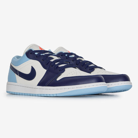 JORDAN AIR JORDAN 1 LOW BLANC/BLEU HOMME