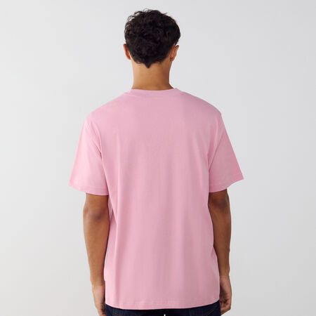 NEW BALANCE TEE SHIRT SMALL LOGO ESSENTIALS PINK/WHITE MEN
