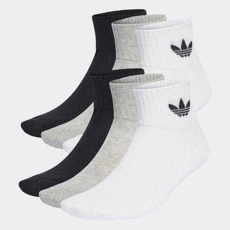 ADIDAS ORIGINALS Socquettes Mid (6 paires) White / Medium Grey Heather / Black MIXTE