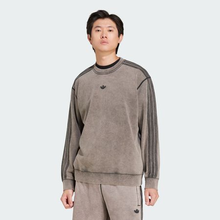 ADIDAS ORIGINALS Premium Essentials Retro Washed Crew Sweatshirt Black MEN