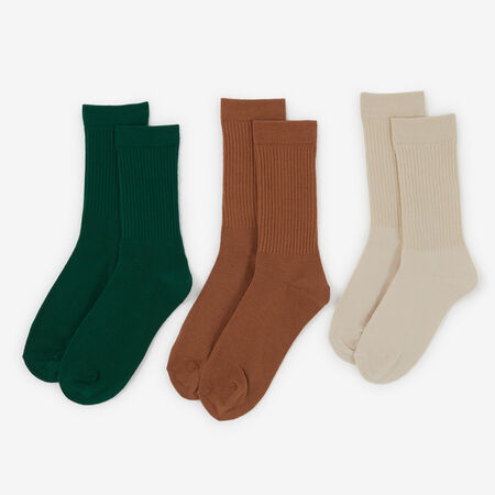 COURIR BOTANICAL CREW 3PK BROWN/BEIGE UNISEX