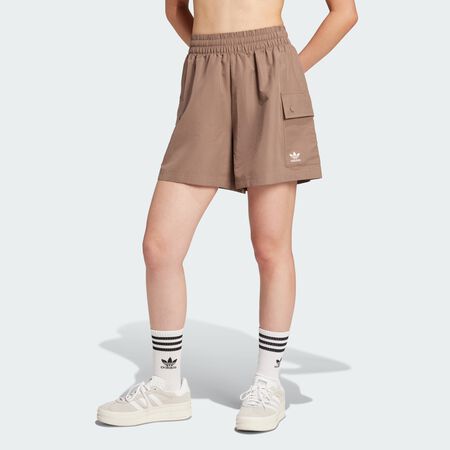 ADIDAS ORIGINALS Short cargo en toile taille haute Essentials Trace Brown FEMME