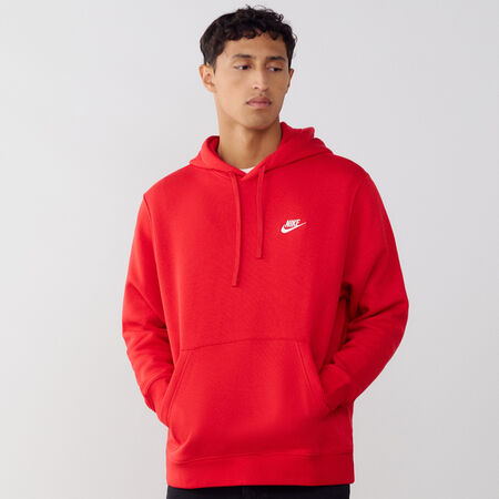 NIKE HOODIE CLUB SMALL LOGO RED MEN