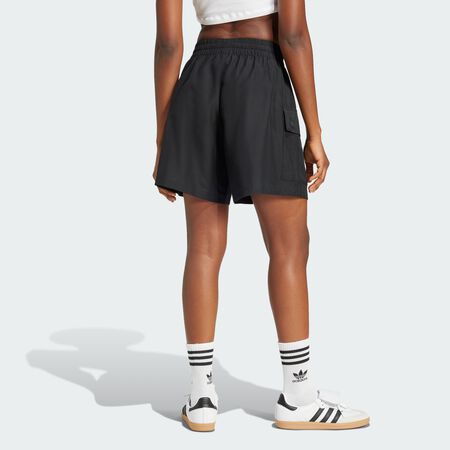ADIDAS ORIGINALS Essentials Woven High-Waist Cargo Shorts Black WOMEN