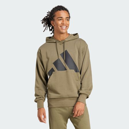 Essentials Big Logo French Terry Hoodie : Olive Strata / Black