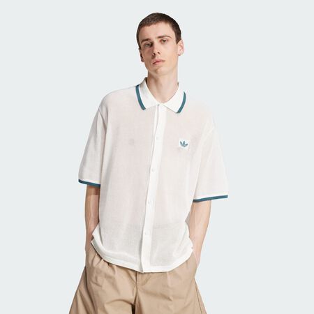 ADIDAS ORIGINALS Chemise boutonnée maille adidas Originals Wonder White HOMME