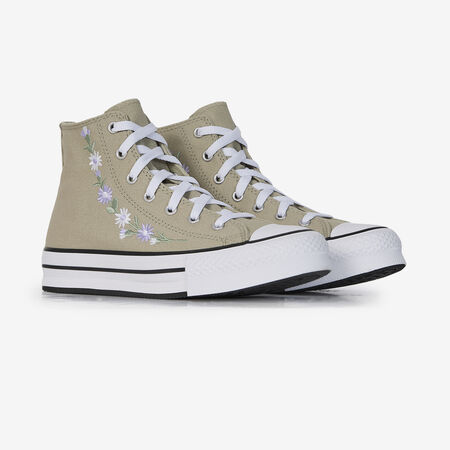 CONVERSE chuck taylor all star CHUCK TAYLOR ALL STAR EVA LIFT HI FLORAL KHAKI/WHITE JUNIOR