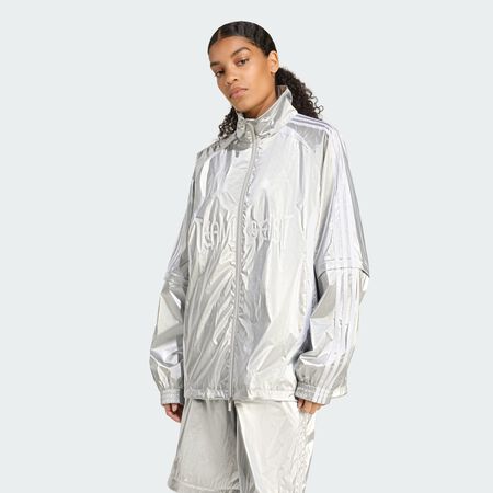 ADIDAS ORIGINALS Adilenium Season 4 Teamgeist Oversized Silver Track Top Silver Metallic WOMEN