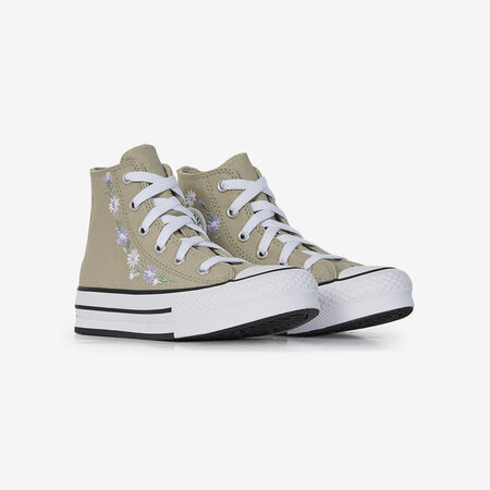 CONVERSE chuck taylor all star CHUCK TAYLOR ALL STAR EVA LIFT HI FLORAL KHAKI/WHITE TODDLERS