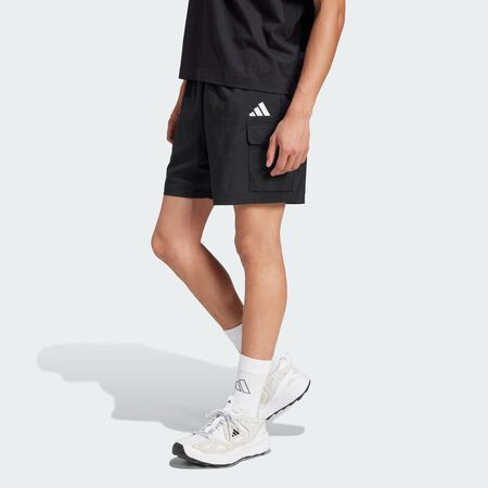 ADIDAS SPORTSWEAR Short cargo petit logo Essentials Chelsea Black / White HOMME