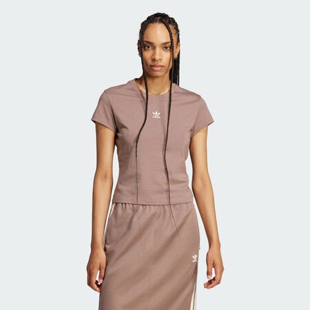 ADIDAS ORIGINALS T-shirt slim Essentials Trace Brown FEMME