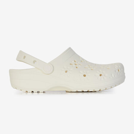 CROCS CLASSIC FLORAL CUT OUT CLOG WHITE WOMEN