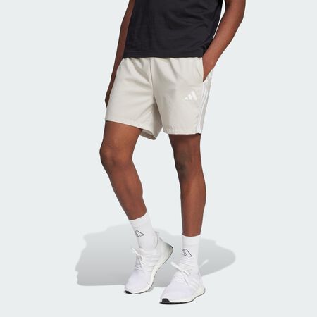 Essentials 3-Stripes Chelsea Shorts : Beige / White