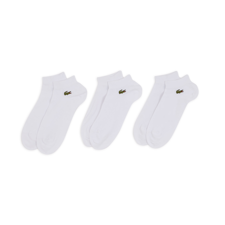 LACOSTE CHAUSSETTES X3 QUARTER LOGO BLANC HOMME