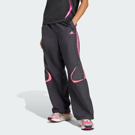 ADIDAS ORIGINALS Pantalon de survêtement oversize Teamgeist Adicolor Black / Semi Lucid Fuchsia FEMME