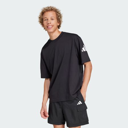 ADIDAS SPORTSWEAR T-shirt logo à 3 bandes coupe ample Essentials Black / White HOMME