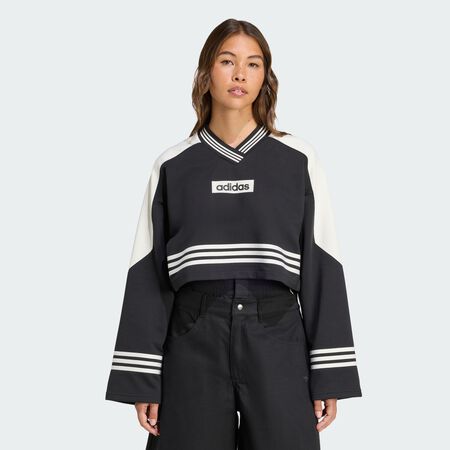ADIDAS ORIGINALS Sweat-shirt ras-du-cou Blocking Black / Off White FEMME