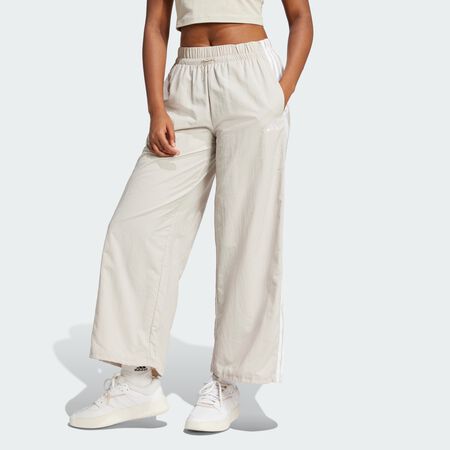 ADIDAS SPORTSWEAR Pantalon parachute toile 3 bandes Lifestyle Essentials Beige / White FEMME