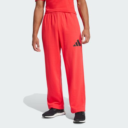 Essentials Wide Leg 3 Bar Logo Pants : Pure Ruby / Black
