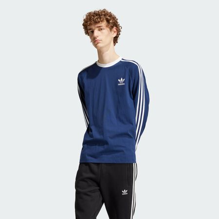 T-shirt manches longues 3 bandes Adicolor Classics : Night Indigo