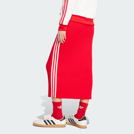 ADIDAS ORIGINALS Adicolor Knit 3-Stripes Skirt Better Scarlet WOMEN