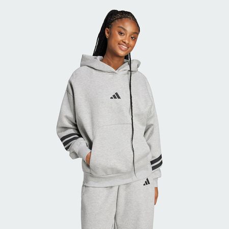 ADIDAS SPORTSWEAR Sweat-shirt à capuche 3 bandes Future Icons Medium Grey Heather FEMME
