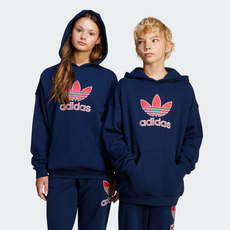ADIDAS ORIGINALS Sweat-shirt à capuche grand logo Oversized Enfants Night Indigo JUNIOR