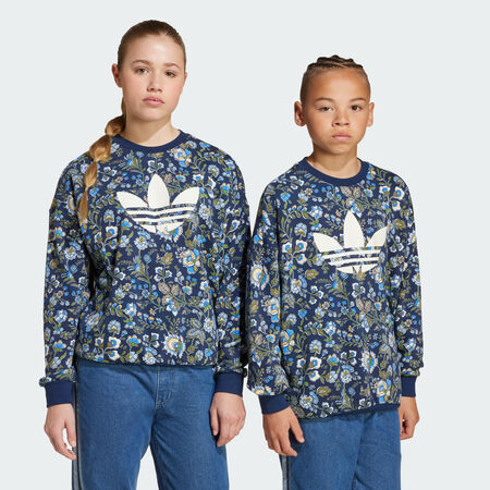 ADIDAS ORIGINALS Sweat-Shirt ras-du-cou Adidas Originals X Liberty London Enfants Night Indigo / Multicolor JUNIOR