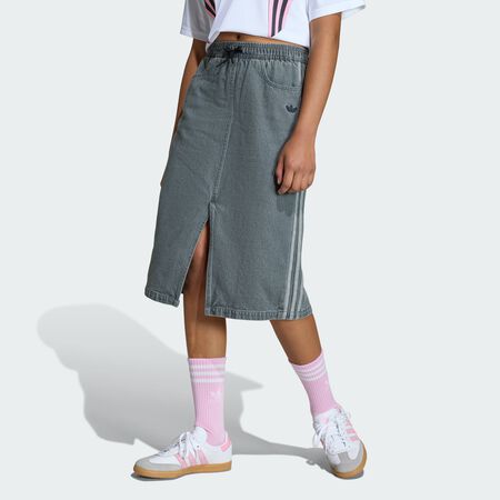 ADIDAS ORIGINALS DENIM SKIRT Washed Grey Denim JUNIOR