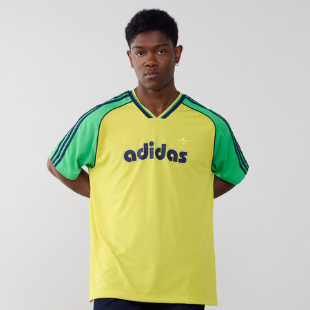 ADIDAS ORIGINALS MAILLOT JERSEY 3 STRIPES JAUNE/VERT HOMME