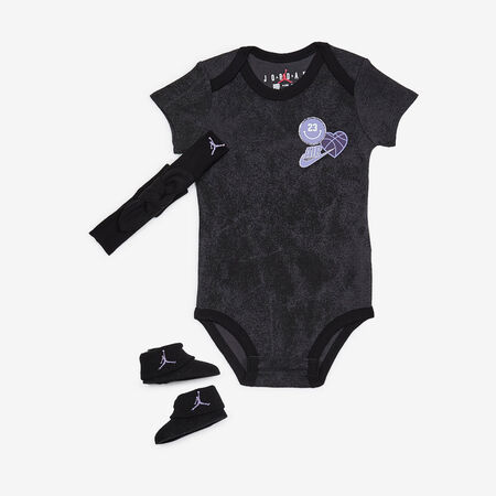 JORDAN 3 PC SET BLING NOIR/VIOLET BÉBÉ