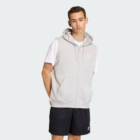 ADIDAS ORIGINALS TREFOIL ESSENTIALS SLEEVELESS HOODIE Grey Two MEN