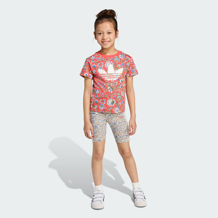 ADIDAS ORIGINALS Ensemble t-shirt court adidas Originals x Liberty London Enfants Semi Lucid Red / Multicolor CADET