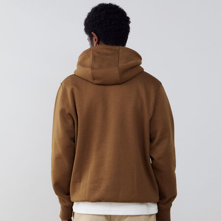 NIKE HOODIE CLUB SMALL LOGO BROWN/WHITE MEN