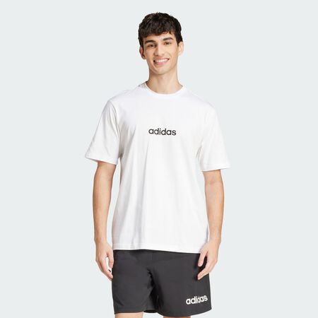ADIDAS SPORTSWEAR T-shirt jersey Essentials Linear White / Black HOMME